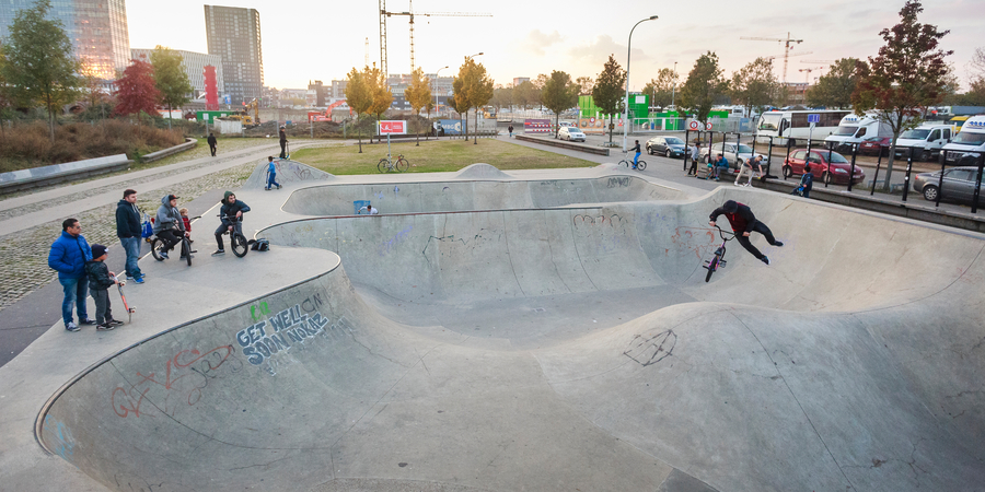 Het skatepark van Park Spoor Noord Het skatepark van Park Spoor Noord